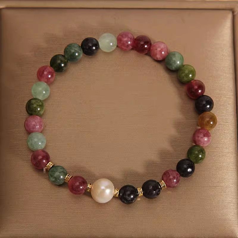 Style Chinese Color Tourmaline Jade Design Bracelets