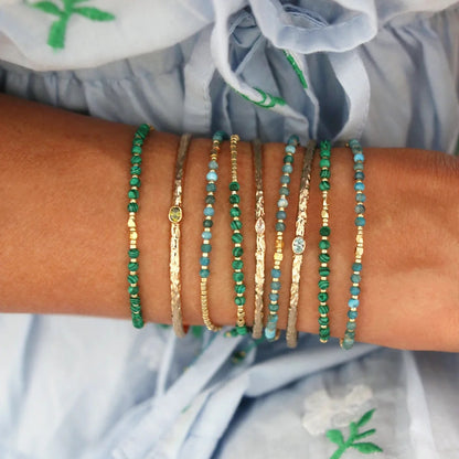 Natural Prehnite Beaded Small Simple Niche Bead Bracelets