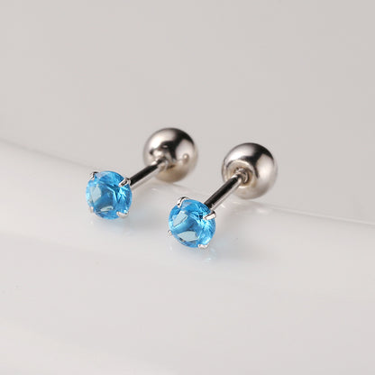 Women's Sterling Sier Temperamental Small Ear Screw Earrings