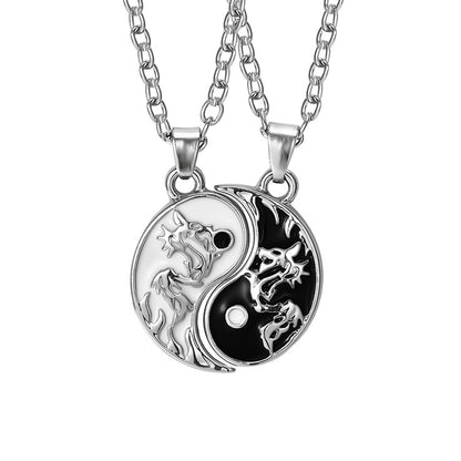 Appetizer Sun Moon Stitching Ornament Fashion Good Friends Couple Necklaces