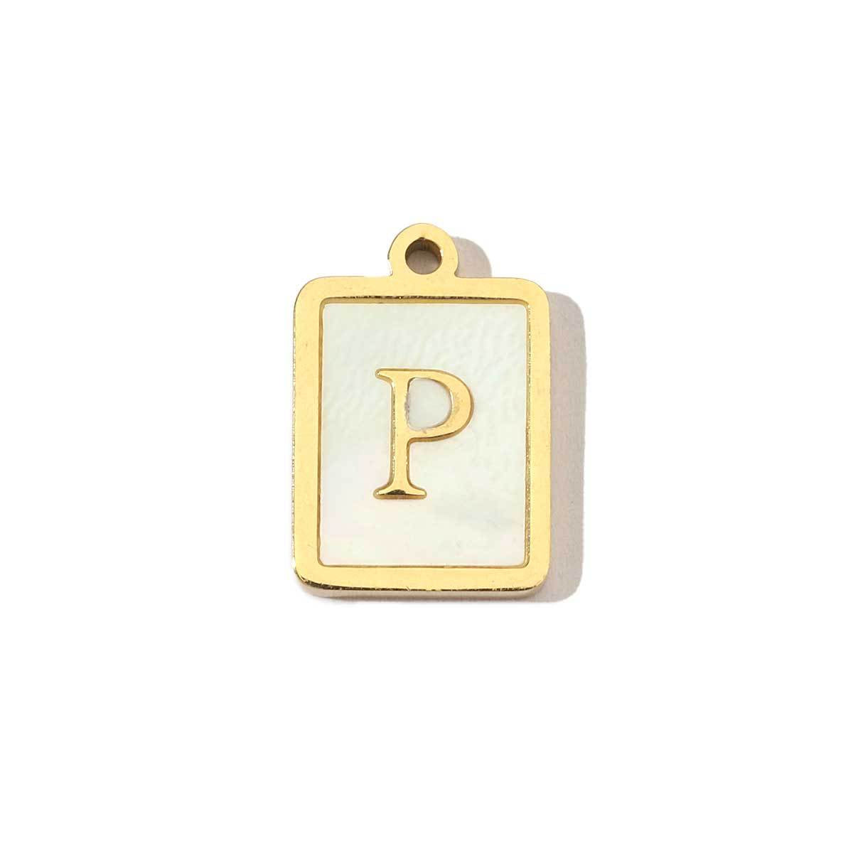 Real Gold Letters Stainless Steel Shell Pendants