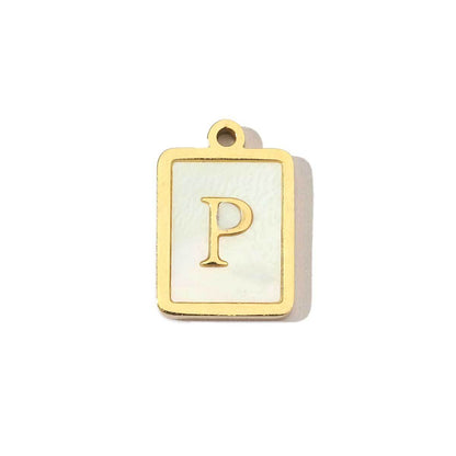 Real Gold Letters Stainless Steel Shell Pendants