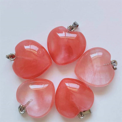 Natural Crystal Love Peach Heart-shaped Sweater Chain Ornament Accessories Pendants