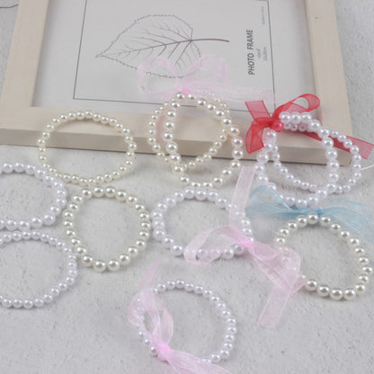 Children's Imitation Pearl Plastic Stringed Pearls Acrylic Handmade Bracelets