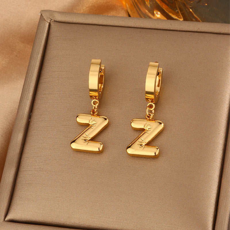 English Letter Ear Clip High Sense Earrings