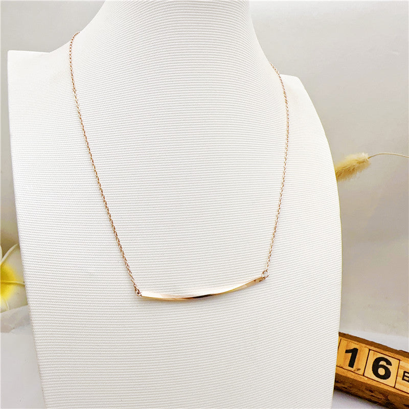 Light Luxury Titanium Steel Female Smile Necklaces