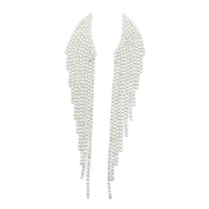 Women's Claw Chain Simple Diamond Ornament Wings Earrings