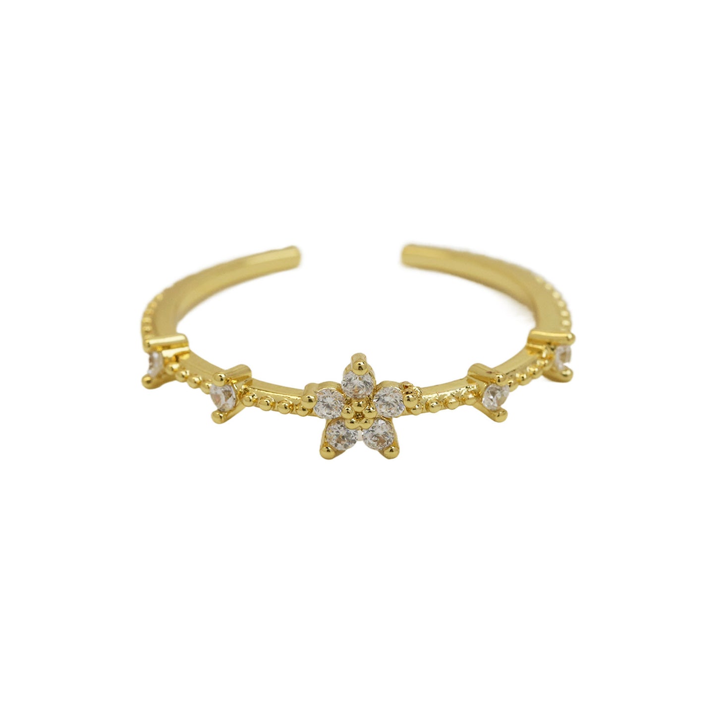 Women's Color Zirconium December Birthday Stone Little Flower Rings