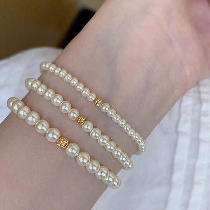 Circle Pearl Golden Bean Twin Niche Advanced Bracelets