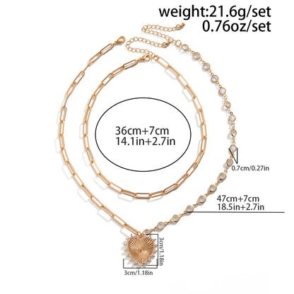 Zircon Peach Heart Eye Cold Wind Necklaces