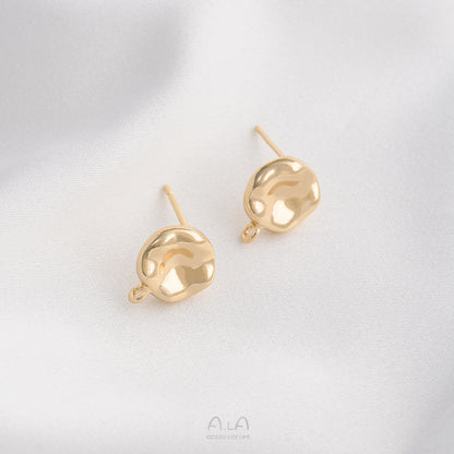 Gold-plated Color Retention Lava Small Stone Earrings