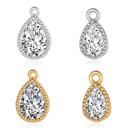 Drop Copper Zircon Square Ornament Accessories Pendants