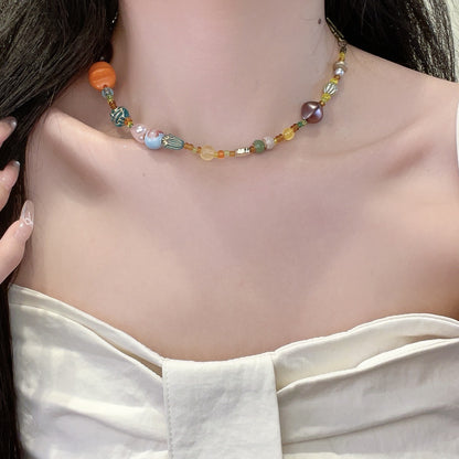 Dopamine Color Beaded High-grade Summer Fresh Necklaces