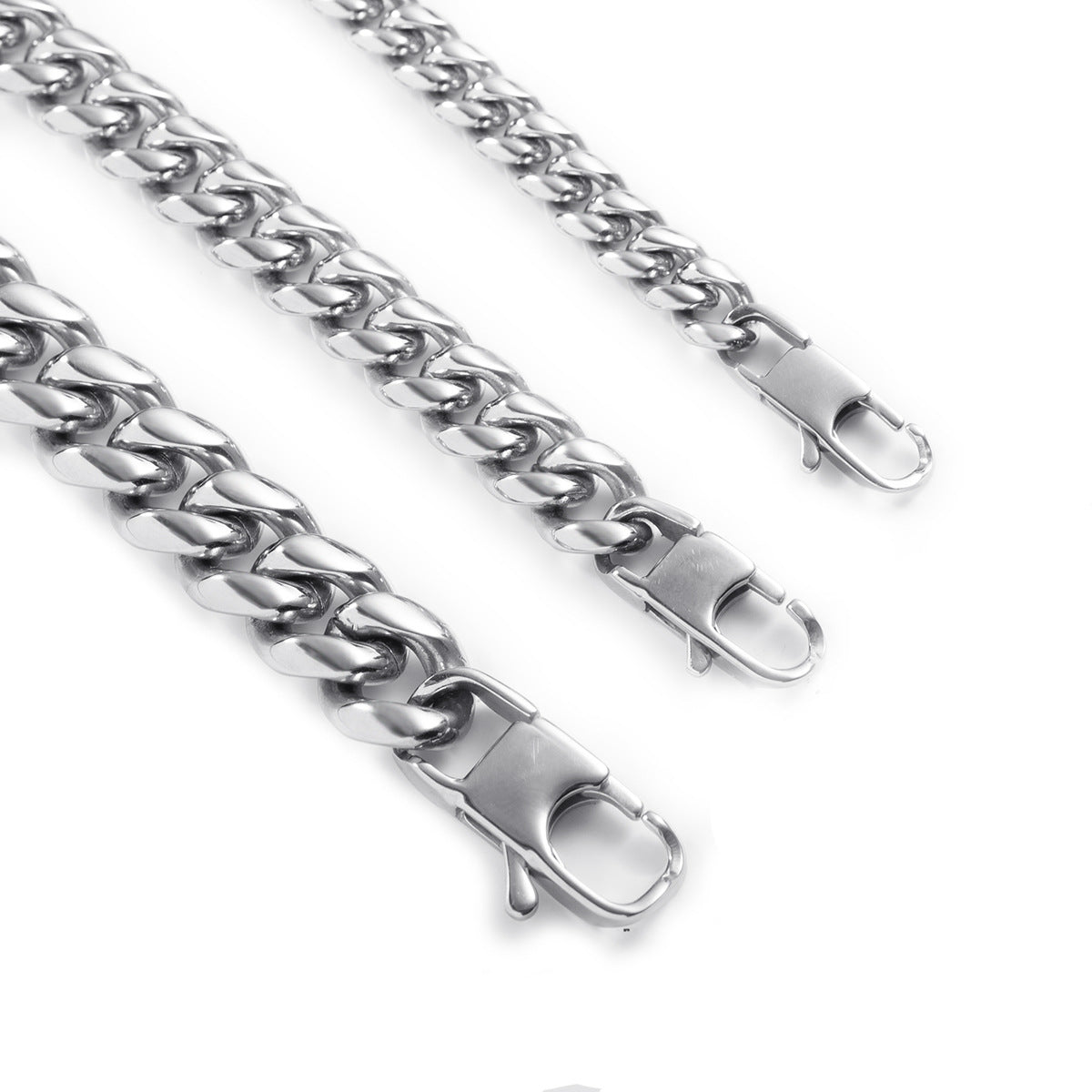 Men's Cuban Link Chain Buckle Round Grinding Necklaces