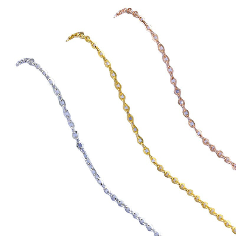 Sterling Sier Cross Chain Clavicle Electroplated Necklaces