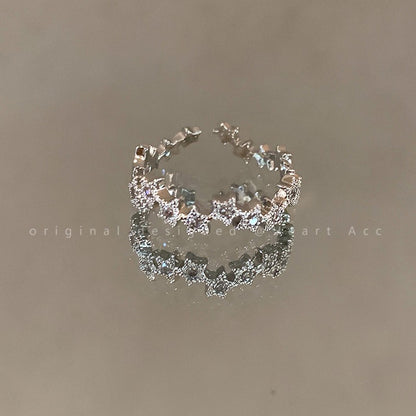 Women's Simple Design Small Pieces Of Sier Pearl Rings