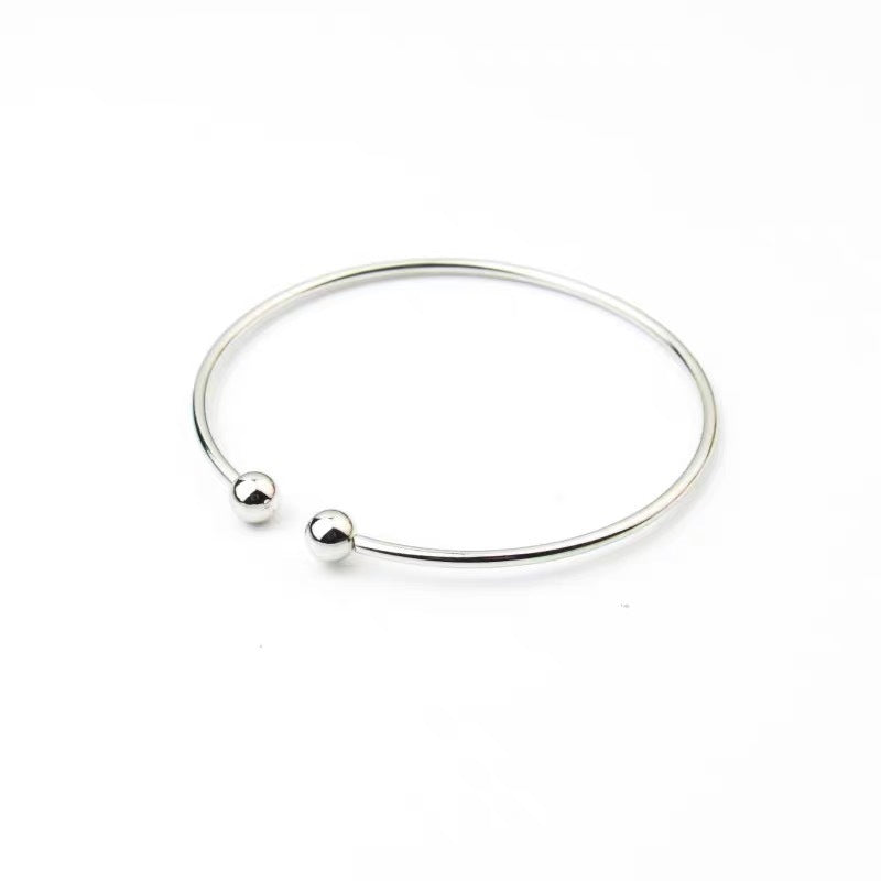 Simple Glossy Round Beads Open-ended Design Bracelets