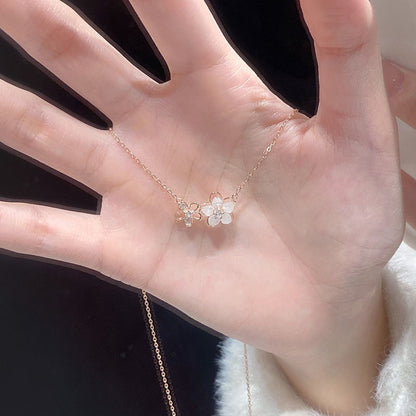 Niche Super Fairy Peach Clavicle Chain Necklaces
