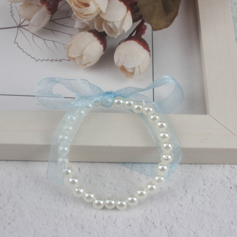 Children's Imitation Pearl Plastic Stringed Pearls Acrylic Handmade Bracelets