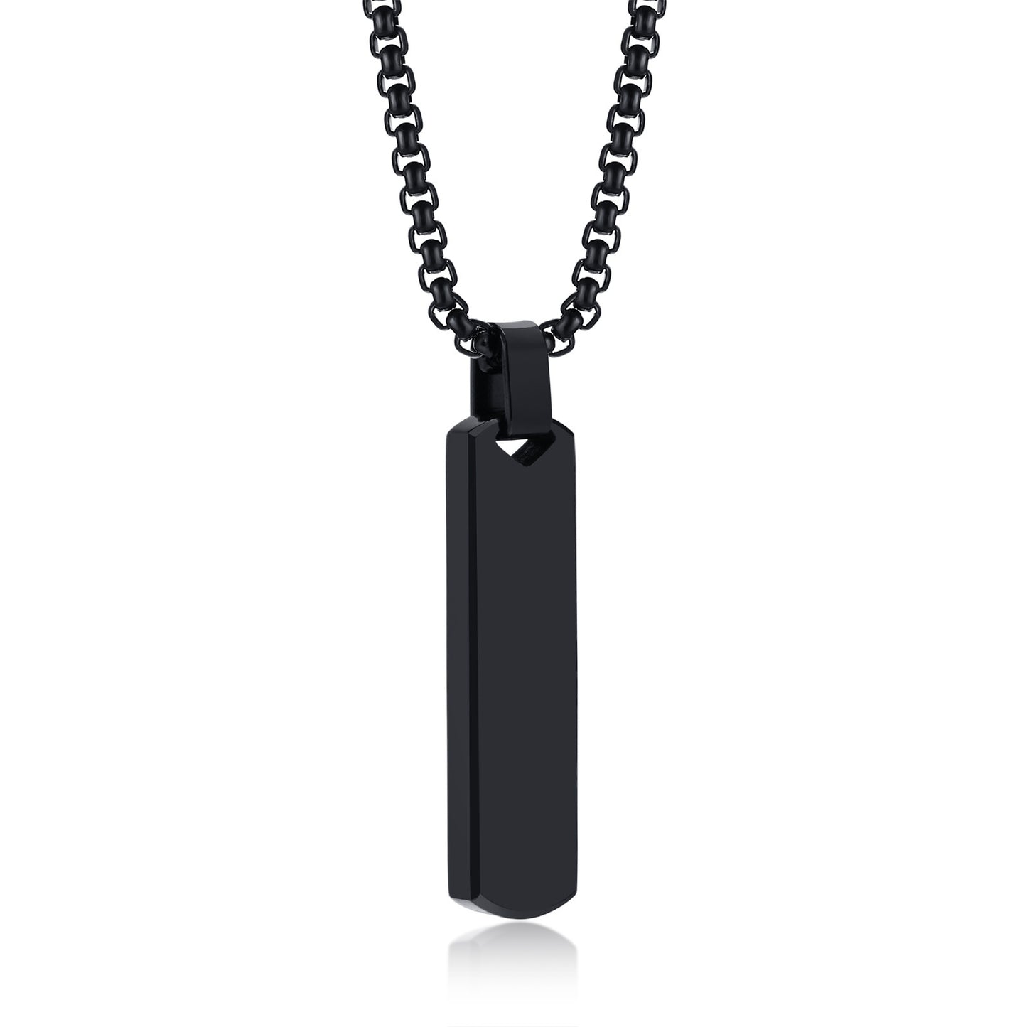 Men's Ornament Simple Stainless Steel Three-dimensional Rectangular Necklaces