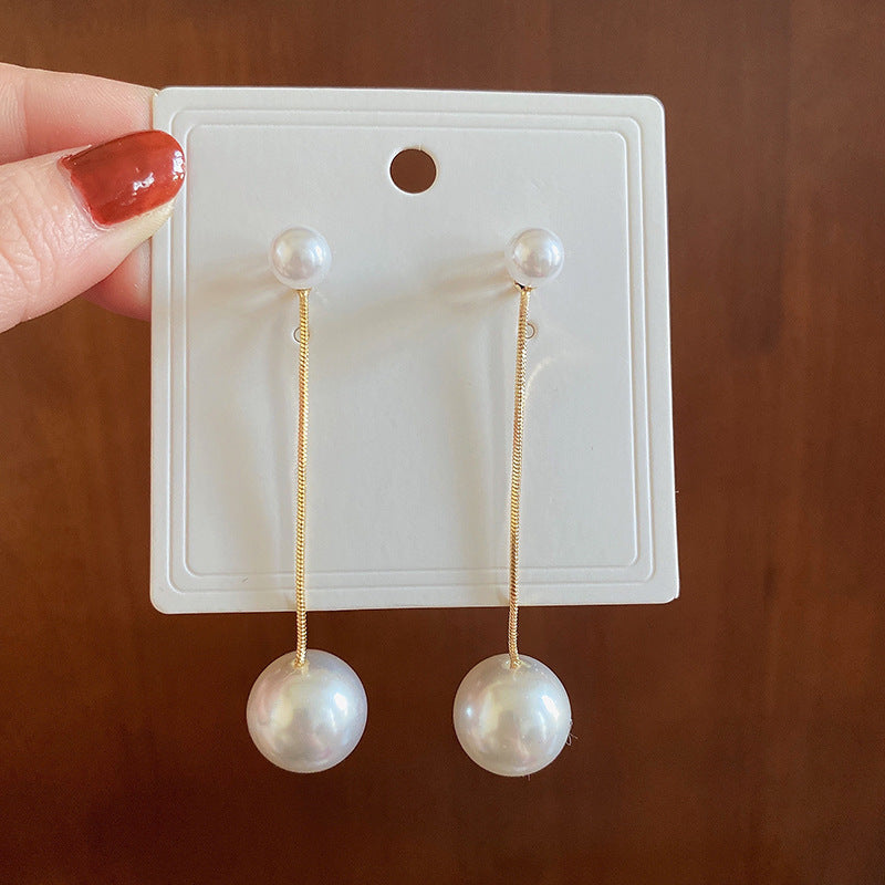 Women's Simplicity Water Drop Pearl Retro High Earrings