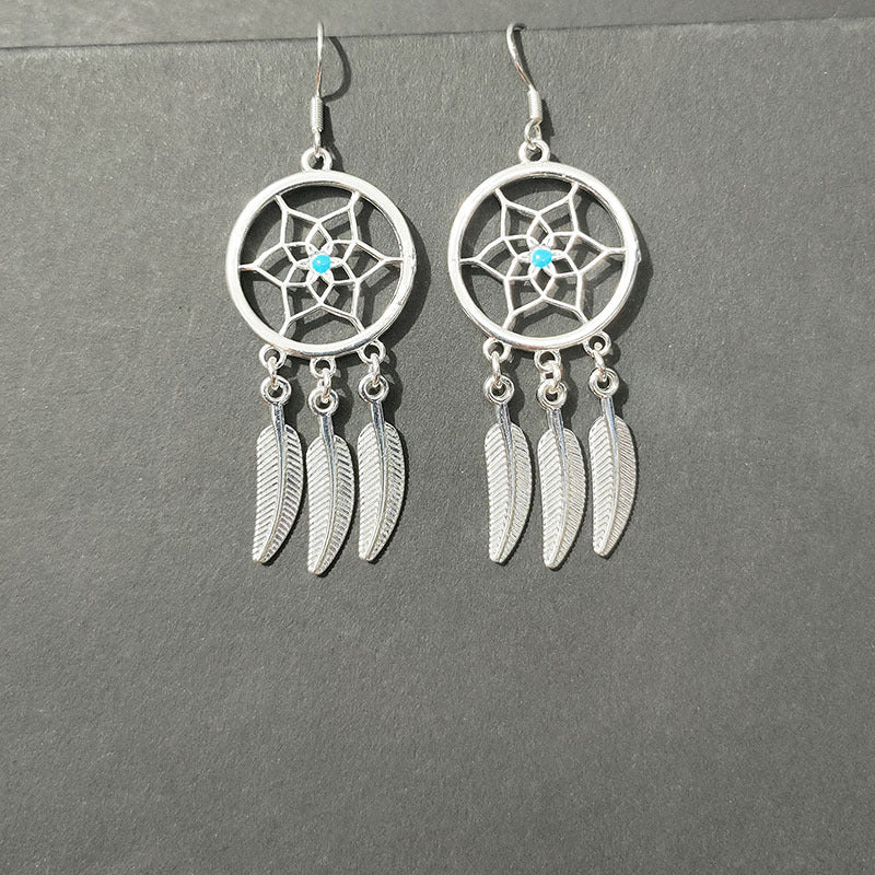 Crystal Imitation Sier Minority Phoenix Ancient Earrings