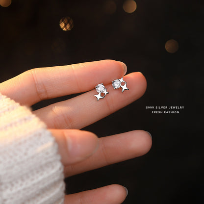 Female Simple And Light Luxury High-grade Personality Super Flash Earrings