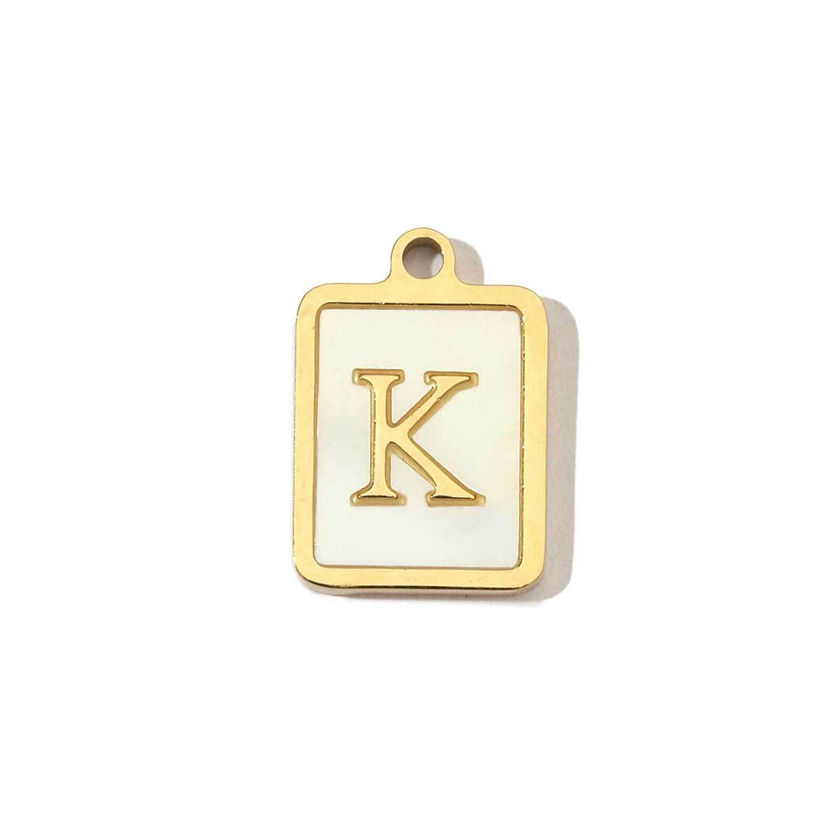 Real Gold Letters Stainless Steel Shell Pendants