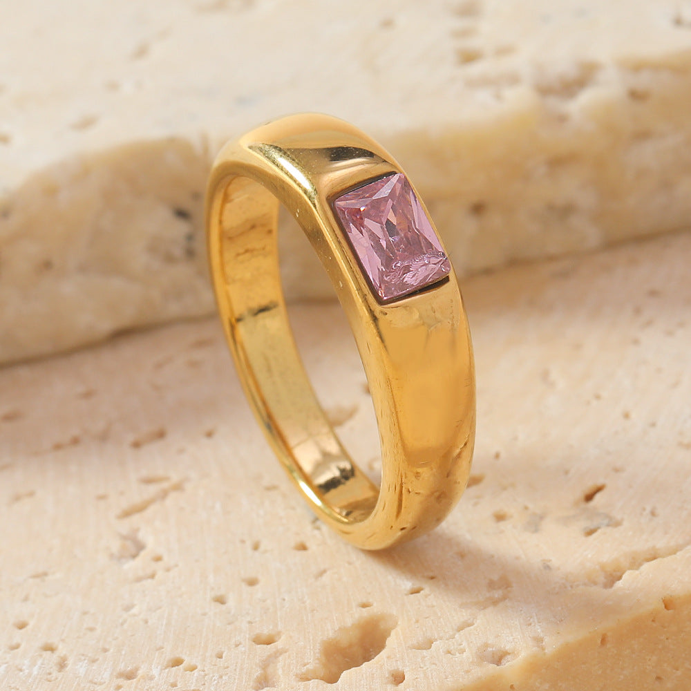 Steel Advanced Sense Simple Personality Gold-plated Rings