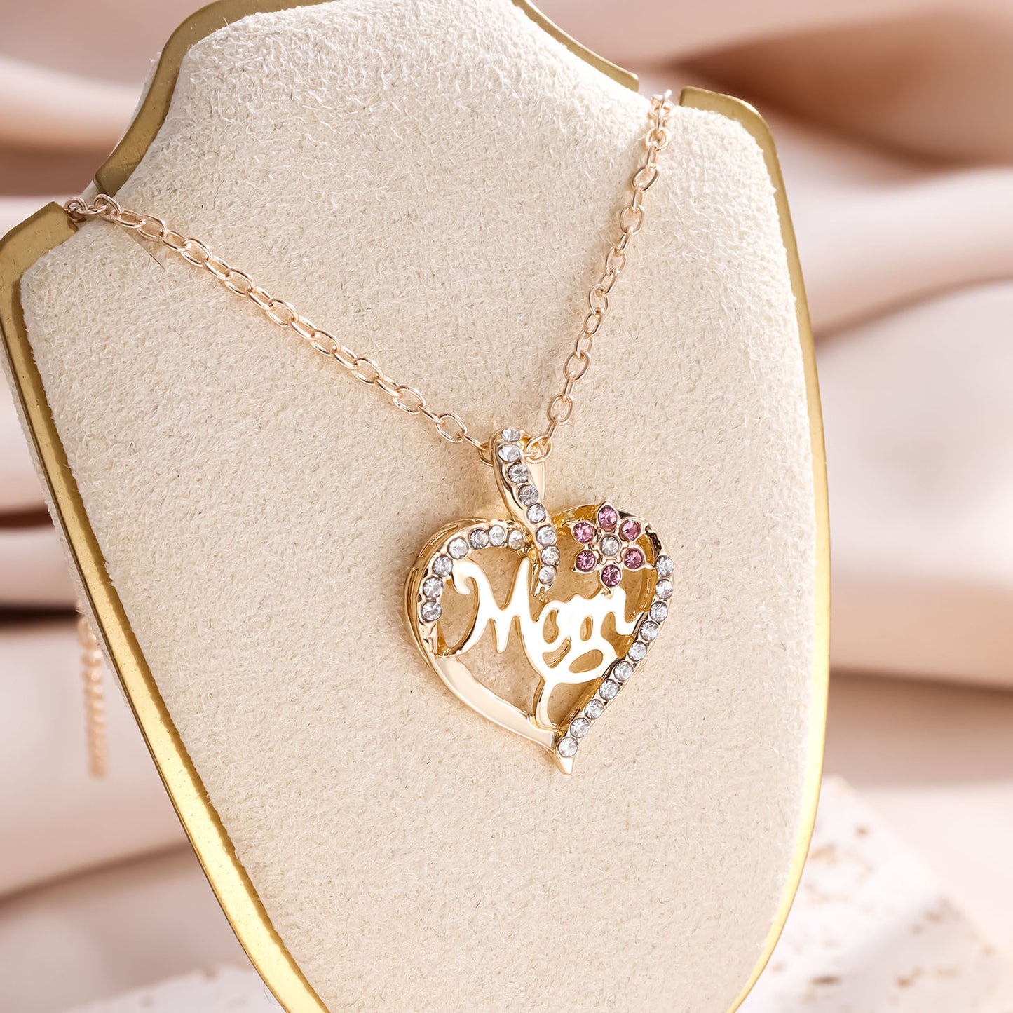 Love Heart Flowers Rhinestone Zircon Simple Necklaces