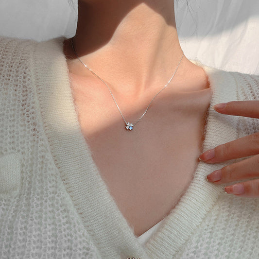 Zircon Heart-shaped Four-leaf Clover Special Interest Necklaces