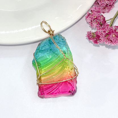 Rough Stone Handmade Irregular Color Crystal Pendants