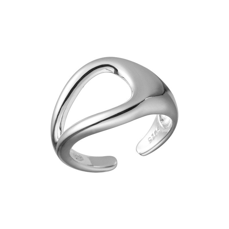 Sterling Sier Pearl Design Twin Index Rings