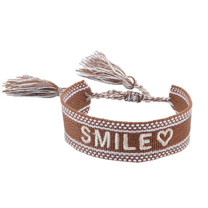 Women's & Men's Couple Letter Embroidery Wrist Strap Tassel Bracelets