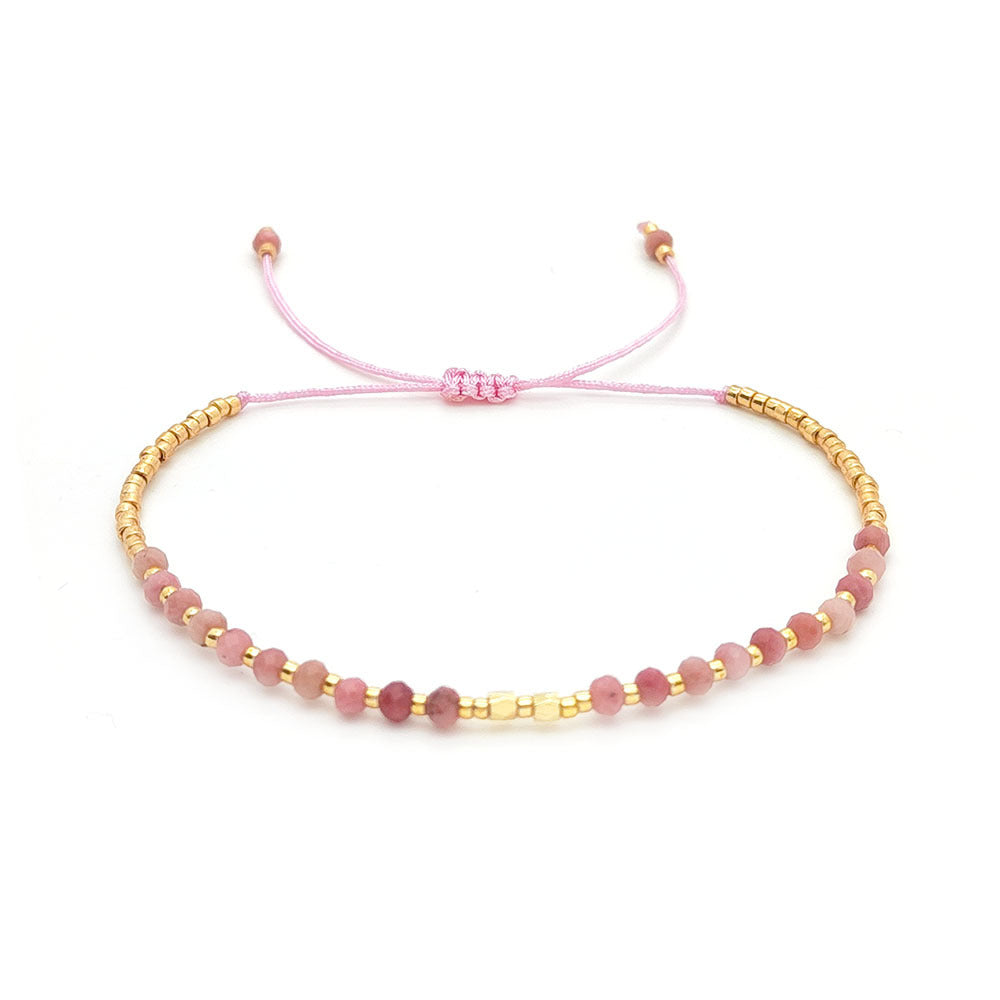 Natural Prehnite Beaded Small Simple Niche Bead Bracelets