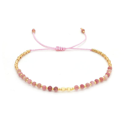 Natural Prehnite Beaded Small Simple Niche Bead Bracelets