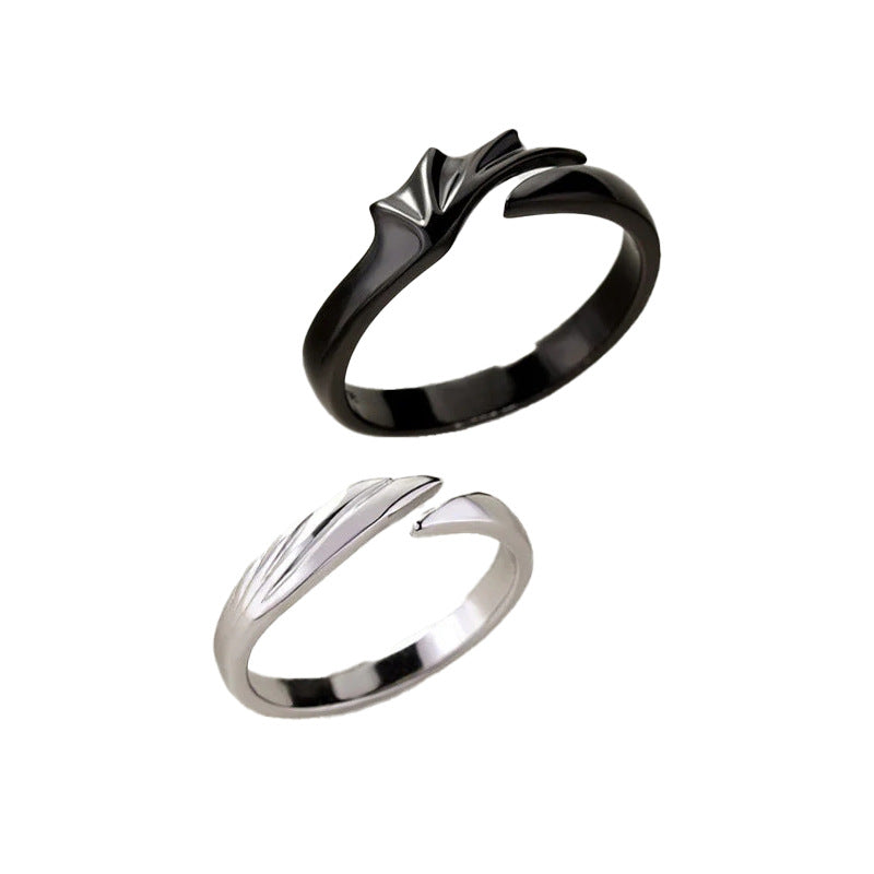 Women's & Men's Angels Demons Couple Combination Simple Lettering Rings