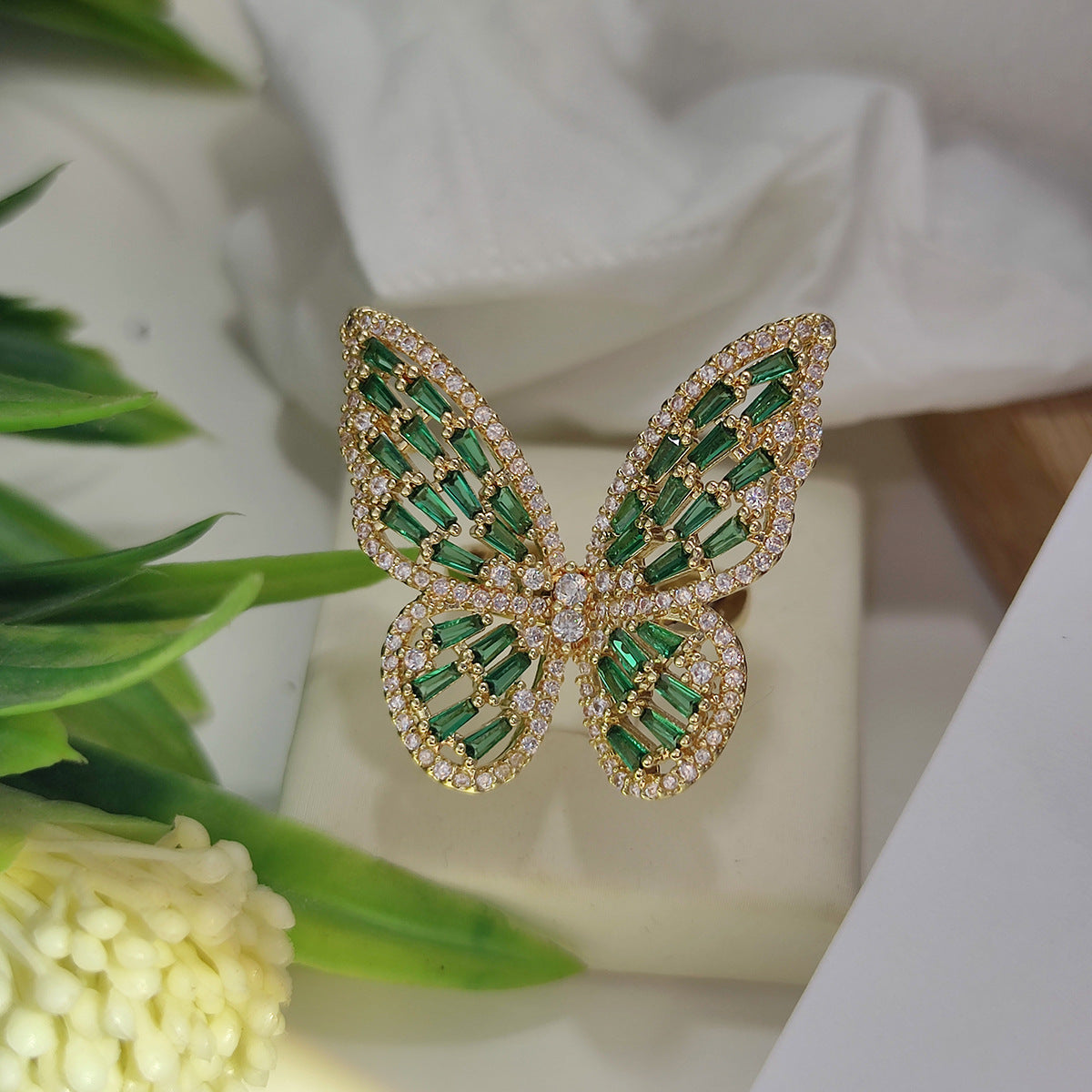 Zircon Butterfly Open Index Finger Trendy Rings