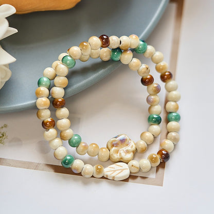 Porcelain Rose Beads Artistic Ceramic Chinese Bracelets