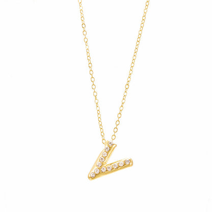 Chubby Letter Clavicle Chain Simplicity Birthday Necklaces