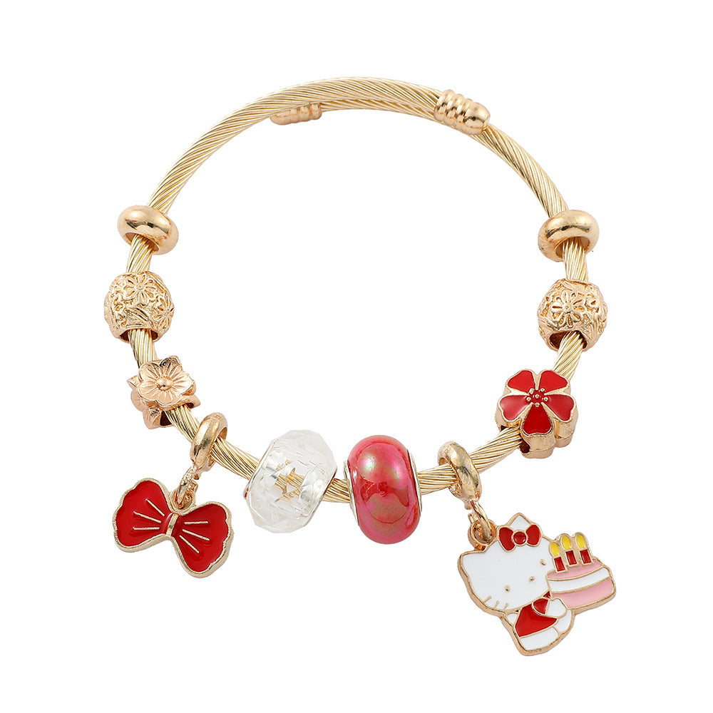 Anime Hello Kitty Clow Beaded Ornament Bracelets