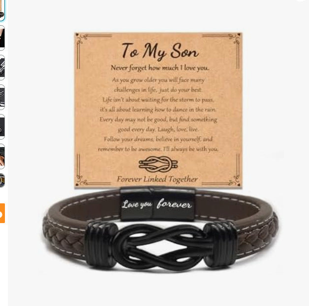 Leather Lettering Stainless Steel Magnetic Twist Bracelets