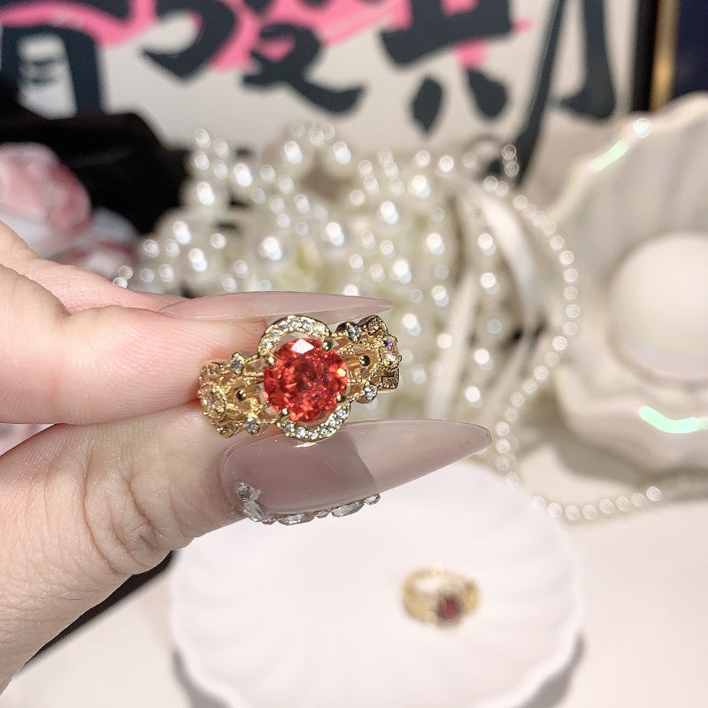 Zirconium Ruby Open High Sense Palace Rings
