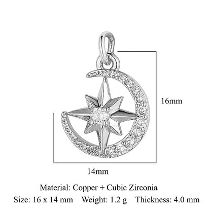 Beads Moon Sun Copper Zircon Ornaments Necklaces