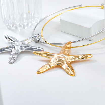 Women's Alloy Starfish Collar Exaggerated Trendy Metal Necklaces