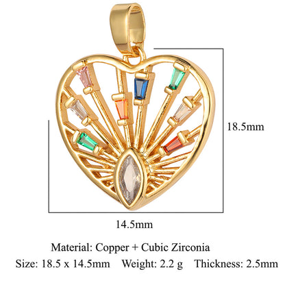 Color Zirconium Copper Micro Inlaid Zircon Pendants