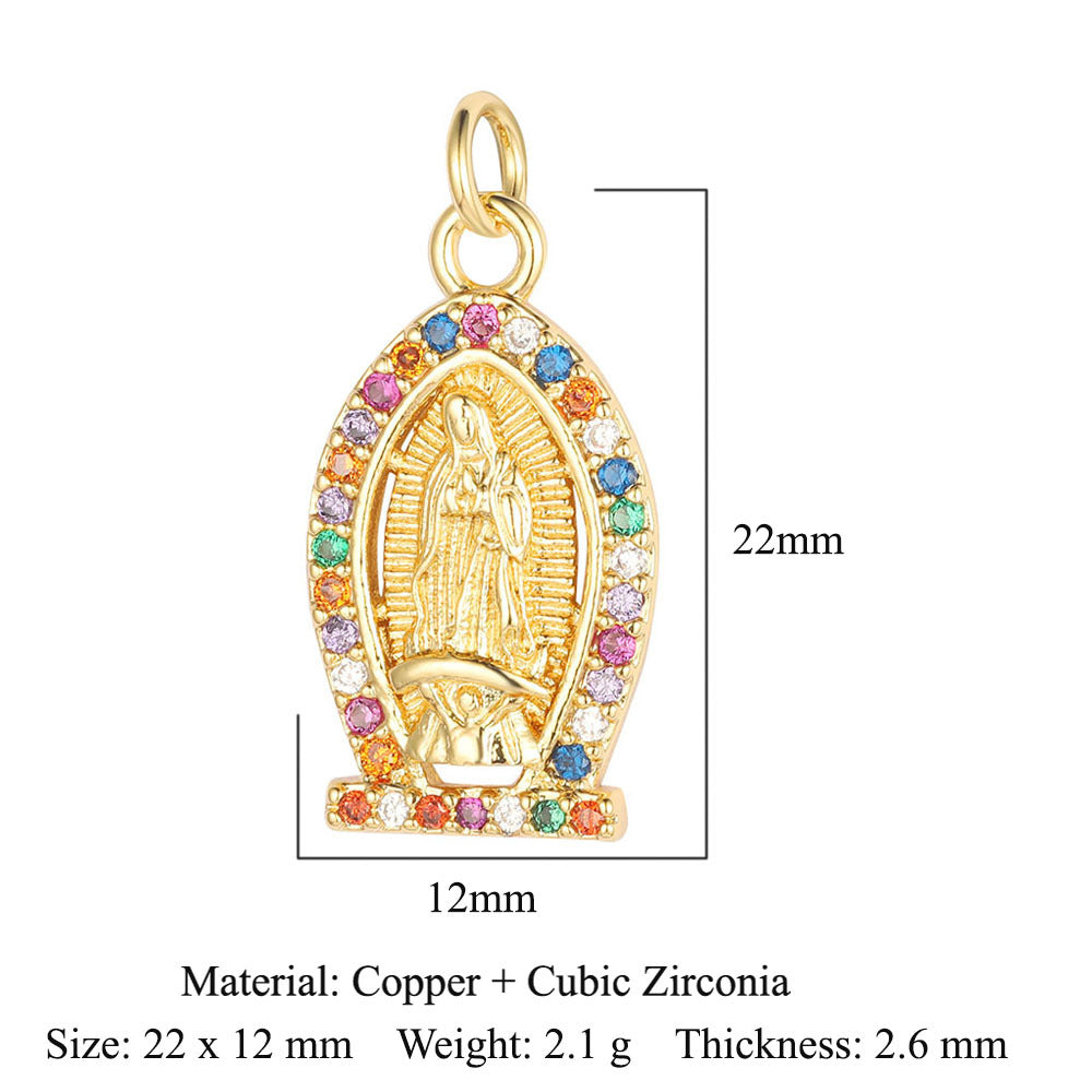 Cross Color Zirconium Copper Zircon Ornament Pendants