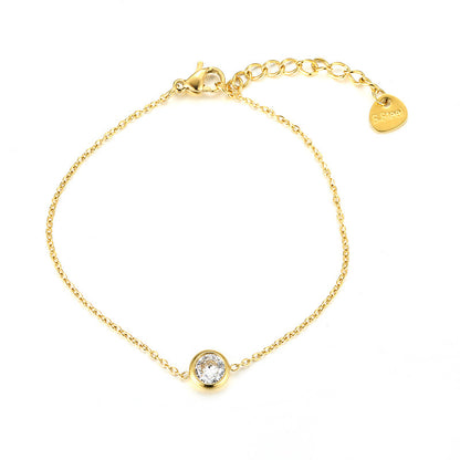 Women's Gold-plated Stainless Steel Colorful Zircon Fashion Bracelets