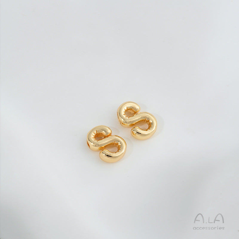 Gold Color Protection Letter Strings Hole Rings