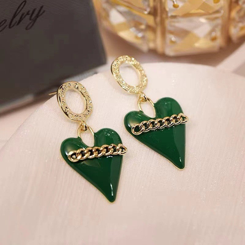 Green Fresh Light Luxury High-grade Fashionable Earrings